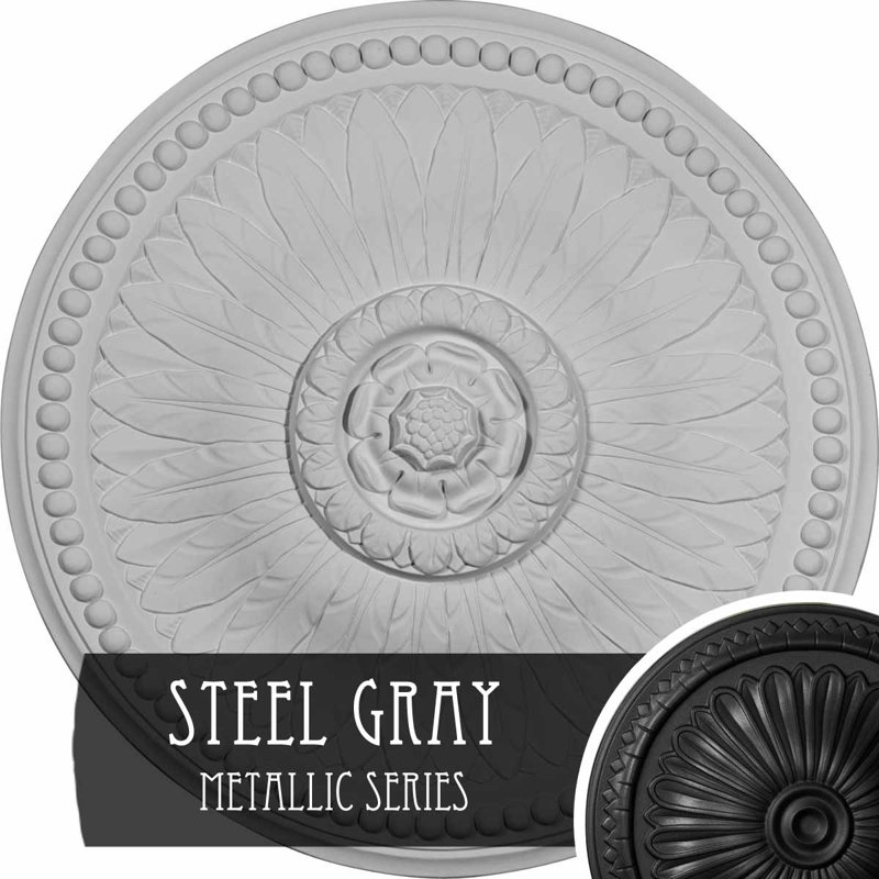Bailey Ceiling Medallion, Steel Grey
