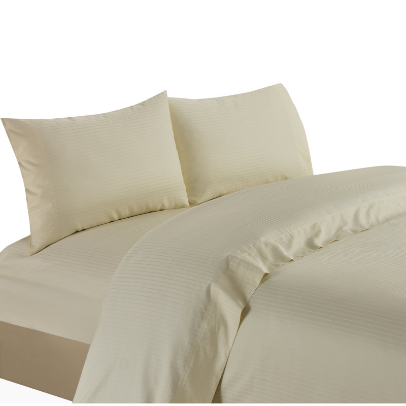 Ensemble de draps en satin de coton de qualité égyptienne 1200 fils , Ensemble de draps pour très grand lit californien