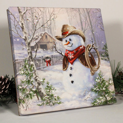 Cowboy Frosty Pizazz Print with Dazzling Crystals