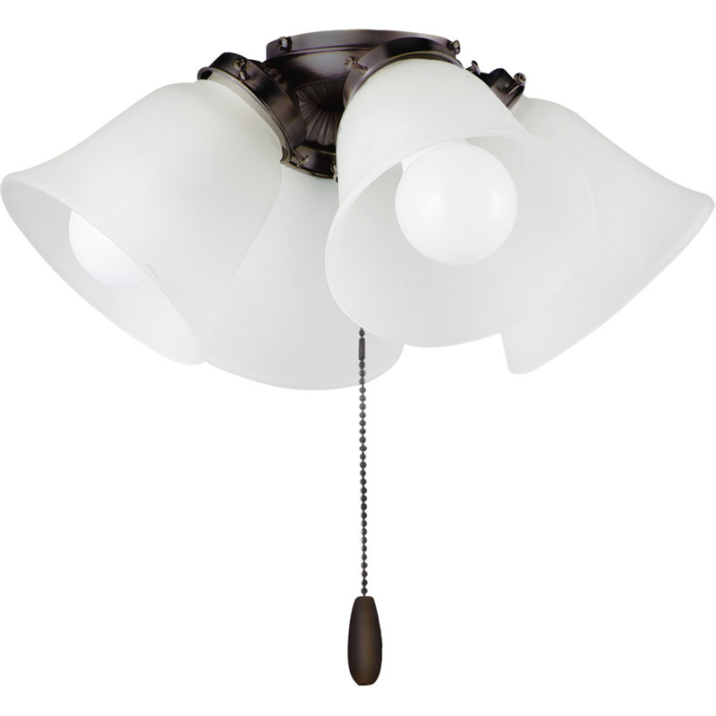 Ventilateur de plafond universel 4 lumières Basic-Max, Bronze huilé