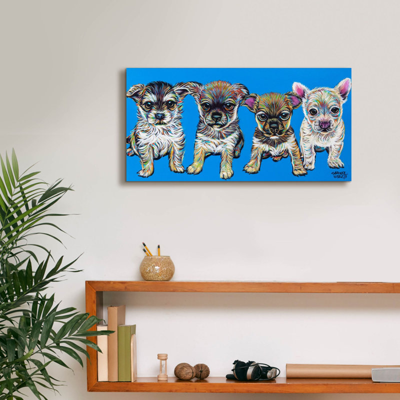 «Chihuahua Pups» par Carolee Vitaletti, H 12 po x l 24 po x P 0,75 po
