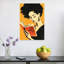 Femme afro lisant, portrait élégant de style vintage, impression d'art mural-129889758