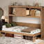 Style rustique, lit simple, lit, fonction de charge intégrée, tiroir, 2 compartiments de rangement, haute qualité, pin, couleur du bois, station, espaces, bois de pin, construction-1292976910