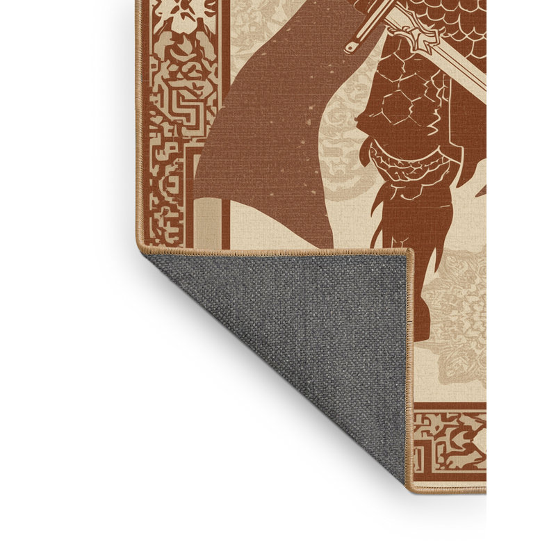 Soft Plush Dunton Highland Warrior Traditional Oriental Area Rug in Brown – LightBrown Binding, 2x4