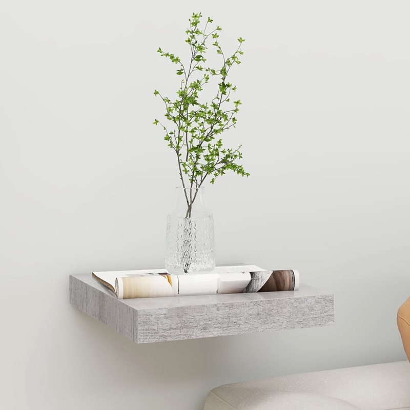Blus Floating Shelf, 3.8cm H x 23.5cm W x 23cm D, Grey