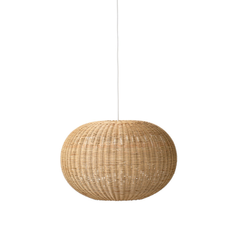 Tangelo Rattan Globe Lamp Shade, 13.4" H x 19.3" W x 24.5" D