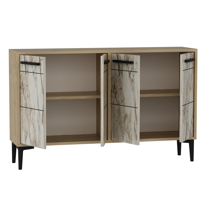 Console élégante 47,2 po x 11,8 po x 29,5 po | 100% panneau de particules enduit de mélamine, épaisseur de 0,7 pouce | Pieds en PVC durables, parfaits pour le vestibule et le décor du salon, élégants et fonctionnels