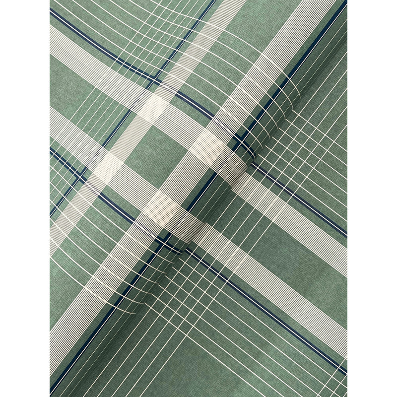 Papier peint en faux lin vert Country Club, Vert