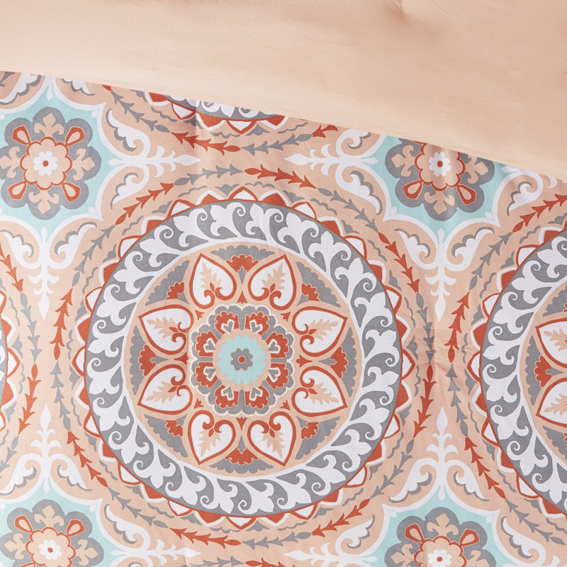 King Coral Microfiber Bohemian Comforter Set