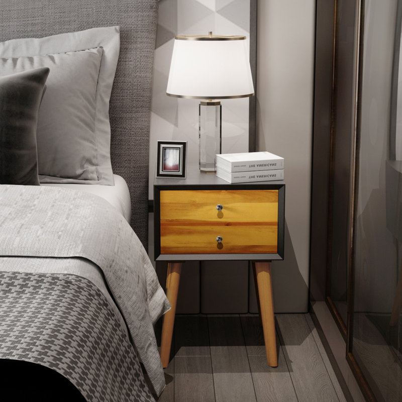 2 - Drawer End Table, Black
