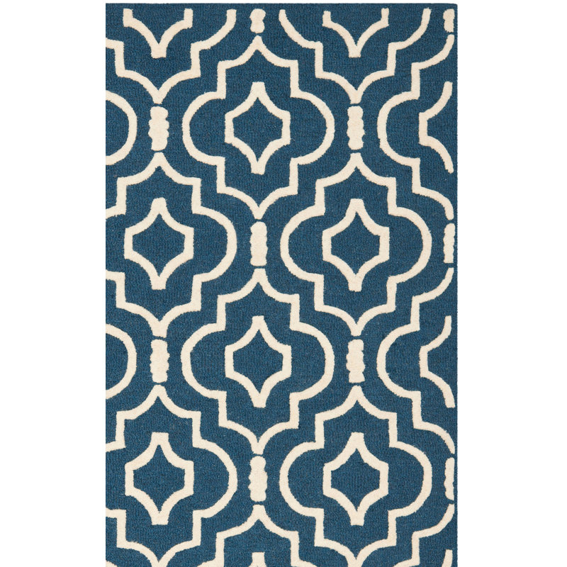 Brunswick Hand Tufted Wool Geometric Rug, Square 6'