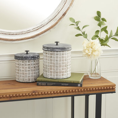 Ensemble de 2 pots en métal brun intérieur / extérieur Lomita