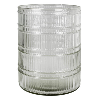 Vase nervuré, verre