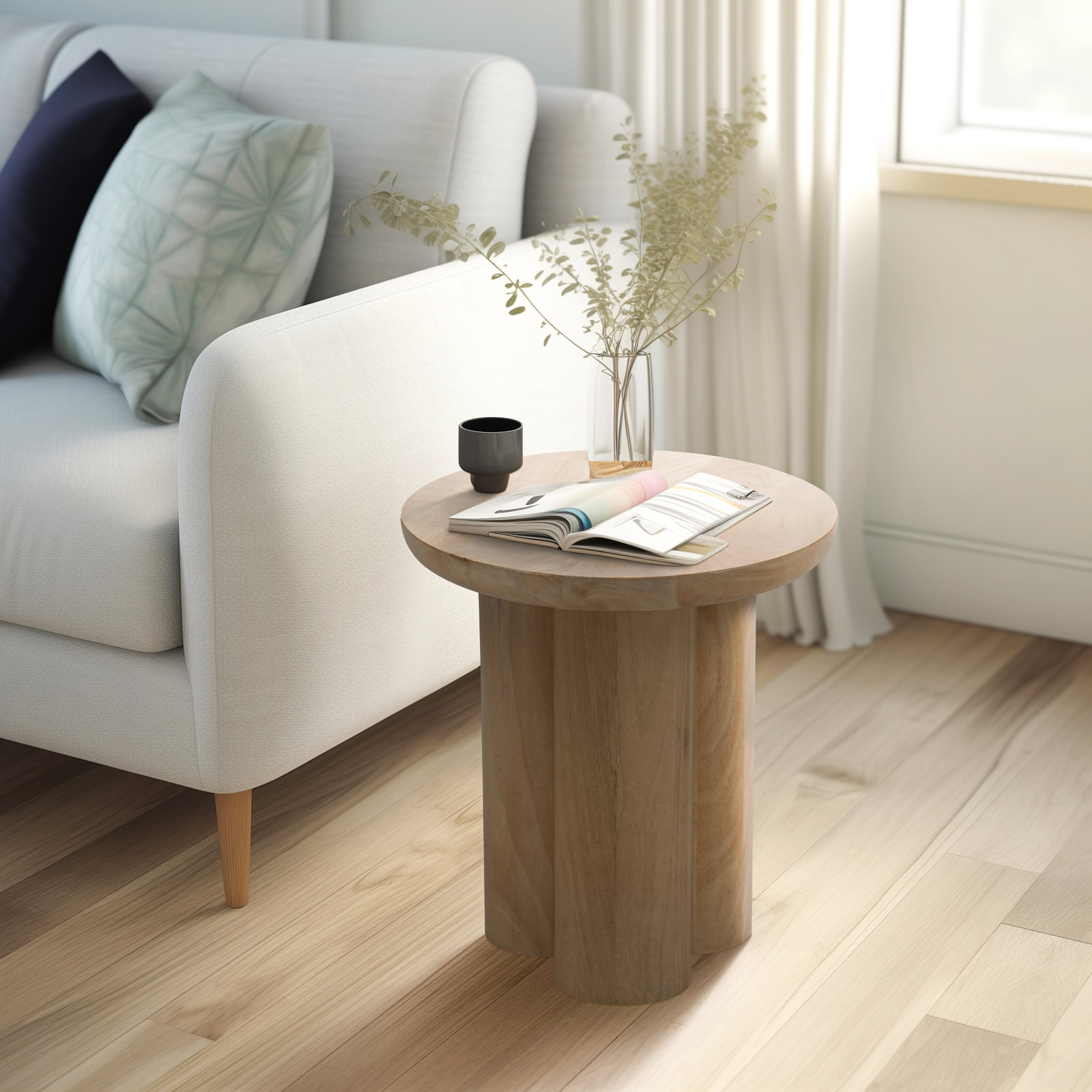 Faustine 16" Mango End Table, Natural