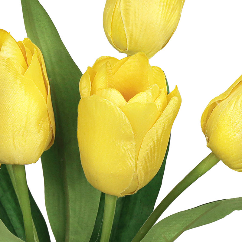 Bouquet de tiges de tulipes artificielles, Jaune