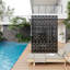 187.96 x 119.38 cm Freestanding Metal Privacy Screen, Rustproof Galvanized Steel Laser Cut Herringbone Decorative Fence Panel for Outdoor Patio, Balcony & Deck,Square Hole Coin Style