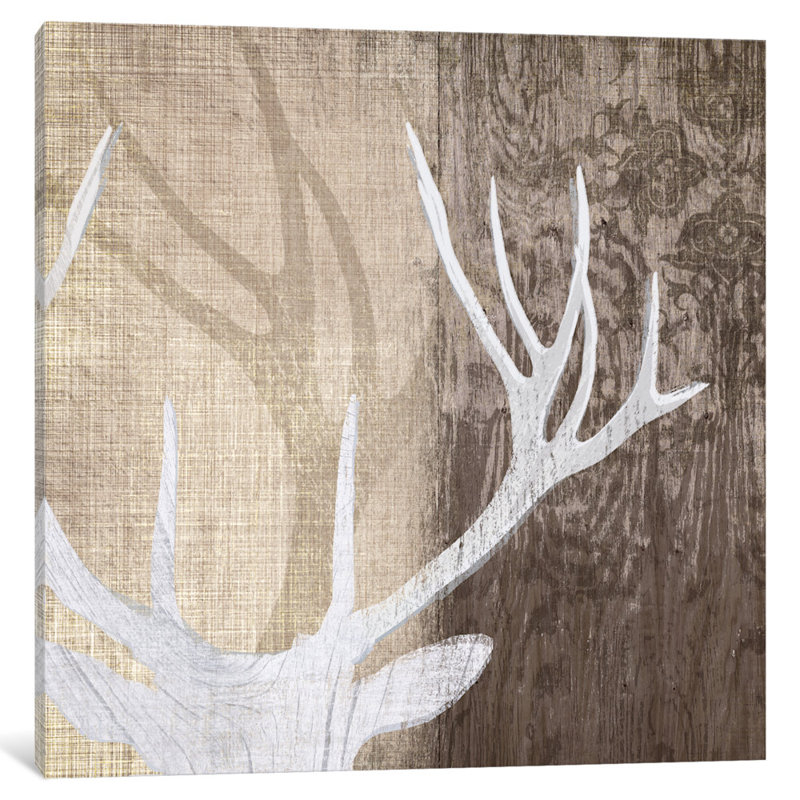 «Deer Lodge II», reproduction d'impression sur toile tendue, H 12 po x l 12 po x P 0,75 po, Toile tendue, Pas de tapis
