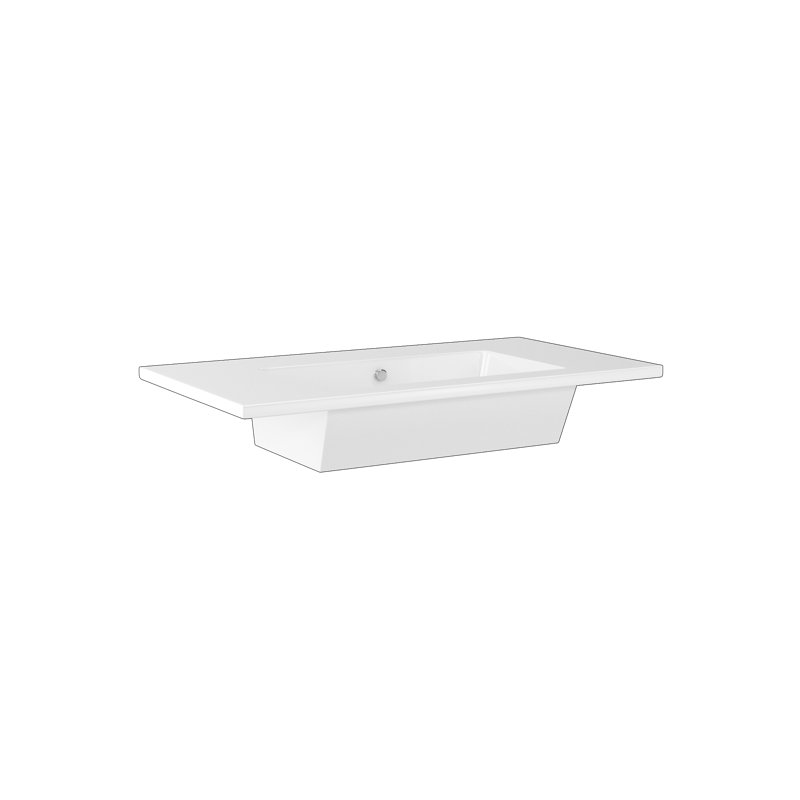 Devo Cristal 900mm L x 500mm W White Polyglomerate Rectangular Sink