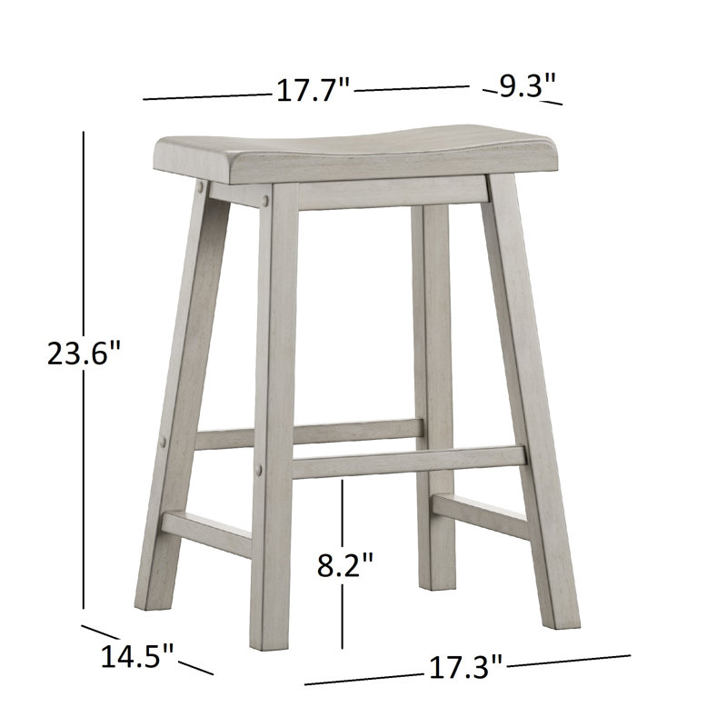 Whitworth Solid Wood Stool, Bar Stool (29" Seat Height), Antique White