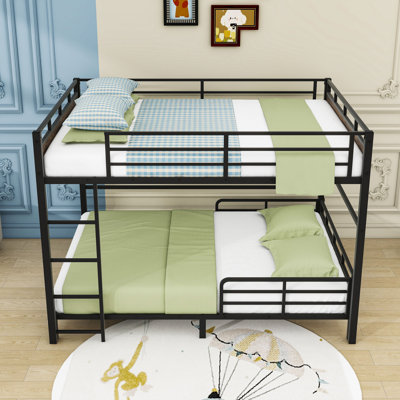 Metal Loft Bunk Bed With Slats And Ladder