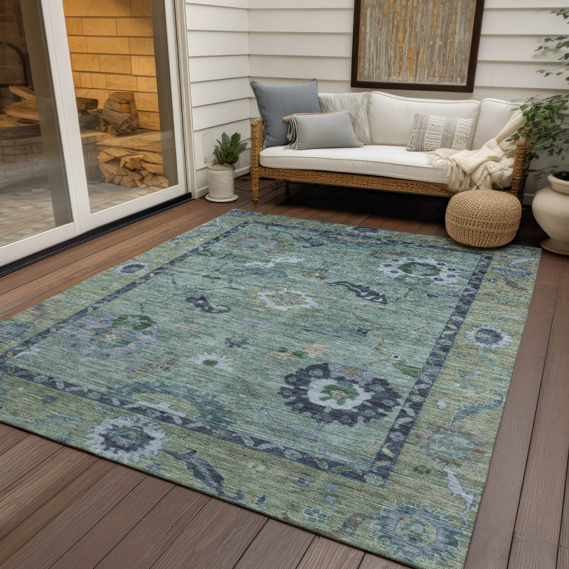 Machine Washable Indoor/Outdoor Jusino ACN2230 Global Rug, Rectangle 8 pi x 10 pi