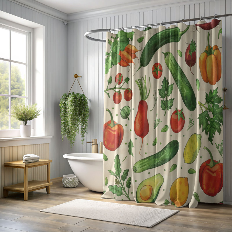 New Onion - Rideau de douche Premium, H 74 po x l 71 po