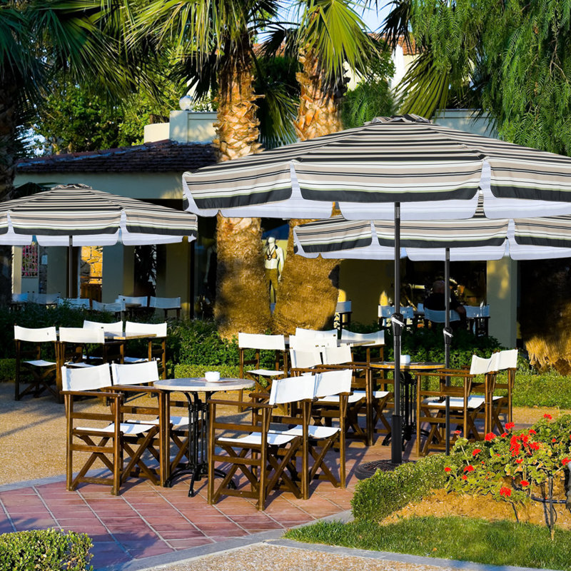Parasol de marché 9 pi Hobert, Noir / beige, H 94,5 po x l 106 po x P 106 po
