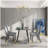 Black Modern Kitchen Dining MDF Table For Smart Home