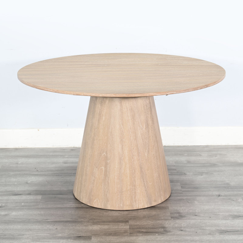 Ensemble de coin-repas rembourré avec table à piédestal ronde et deux tabourets de repose-pieds, 4 pièces: table, 3 chaises