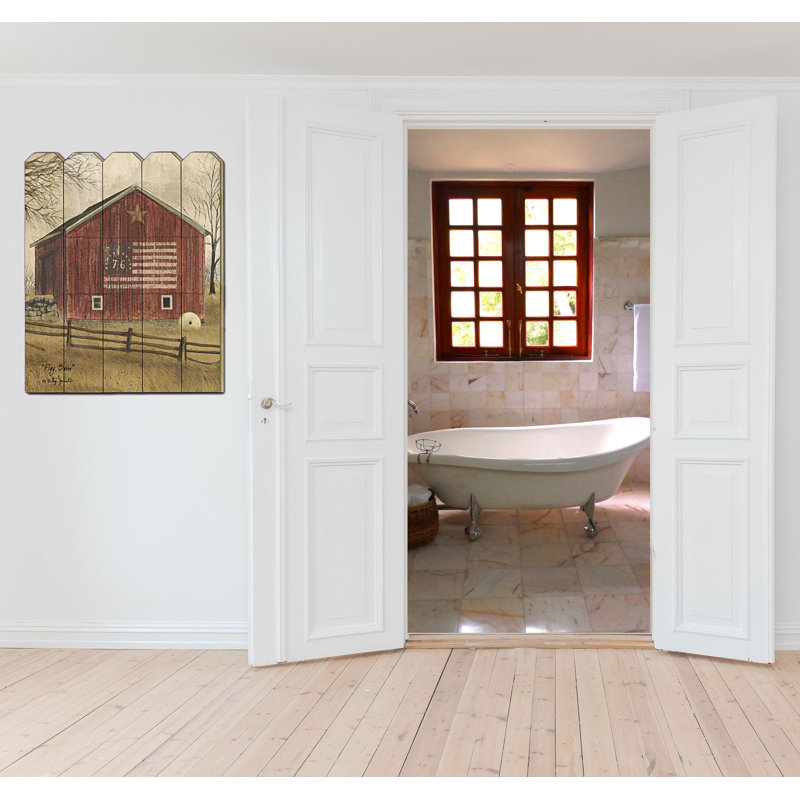 « flag grange », impression sur bois