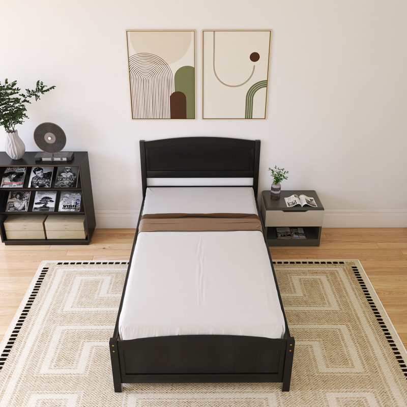 Lit plateforme simple avec deux tiroirs, Espresso