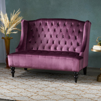 Loveseat Wingback Sofa With Button Tufted Design