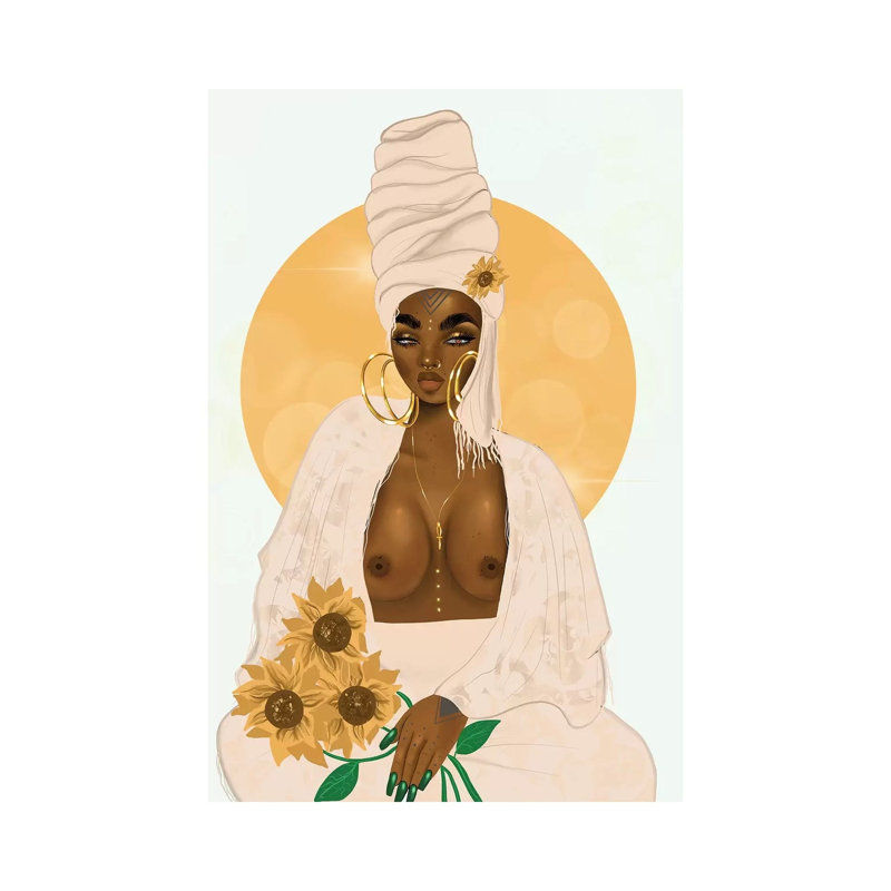 Sun by Zola Arts - Print on Canvas, 101.6 cm H x 66.04 cm W x 1.91 cm D, Wrapped Canvas