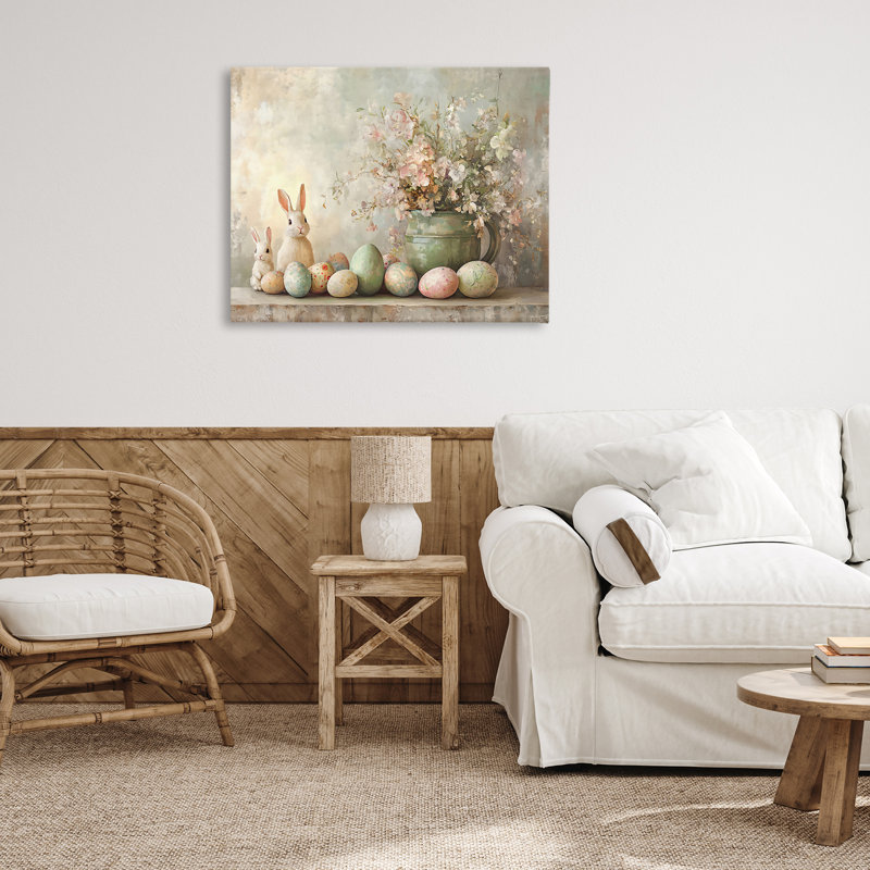 Pastel Easter Still Life Canvas Wall Art, design by Franklyn Gregory, 30" H x 40" W
