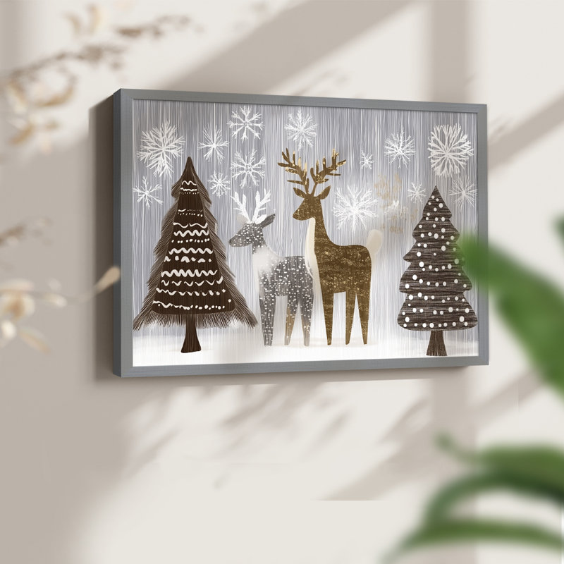 Chirstmas Art-CLXXIII -Framed Print - Restickable, H 16 po x l 20 po, Gris