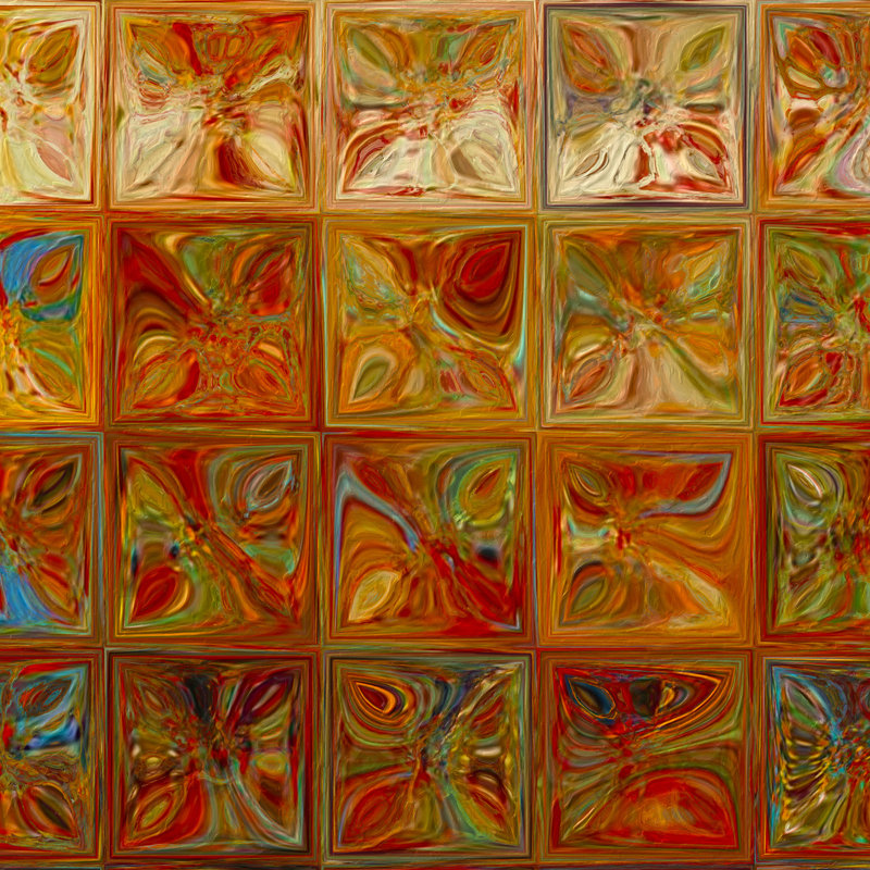 «Modern Mosaic Tile Wall Art # 2, 2015» par Mark Lawrence - impression sur toile tendue, H 28 po x l 28 po x P 1,5 po