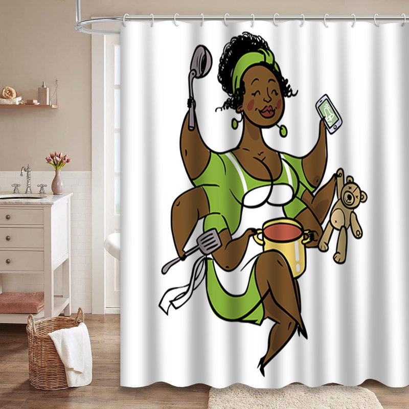 Drôle de rideau de douche avec 12 crochets, L 72 po x l 72 po