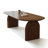Nut-brown Oval Solid Wood Dining Table-1565034594