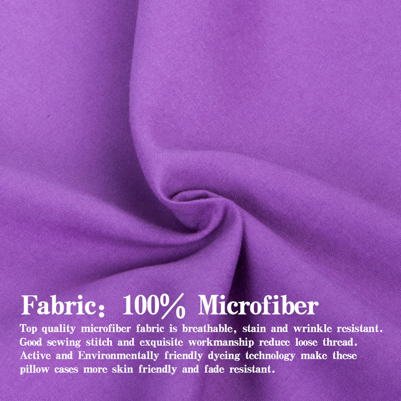 Drap plat seulement, drap de dessus en microfibre brossée 1800 - NTBAY, Drap plat de taille très grand, Mauve