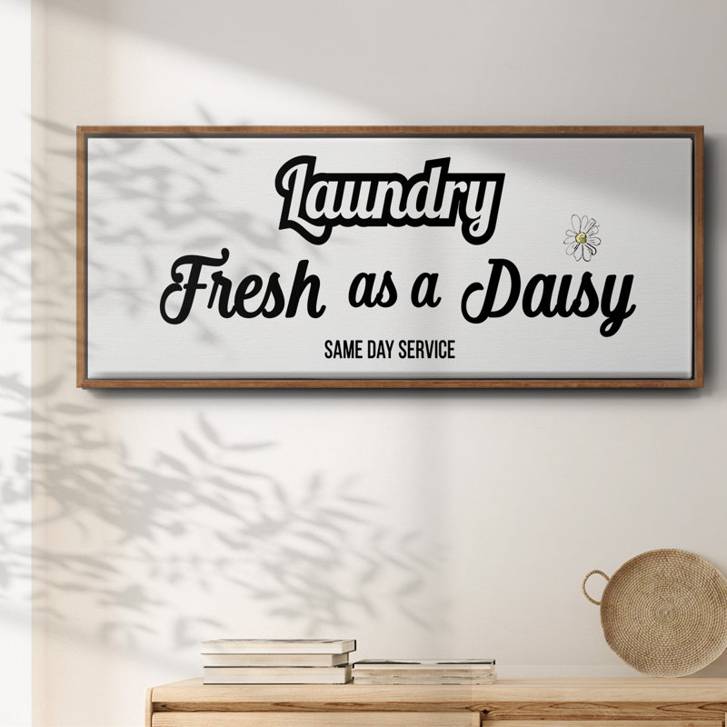 Daisy Laundry- Framed Canvas, 20" H x 50" W