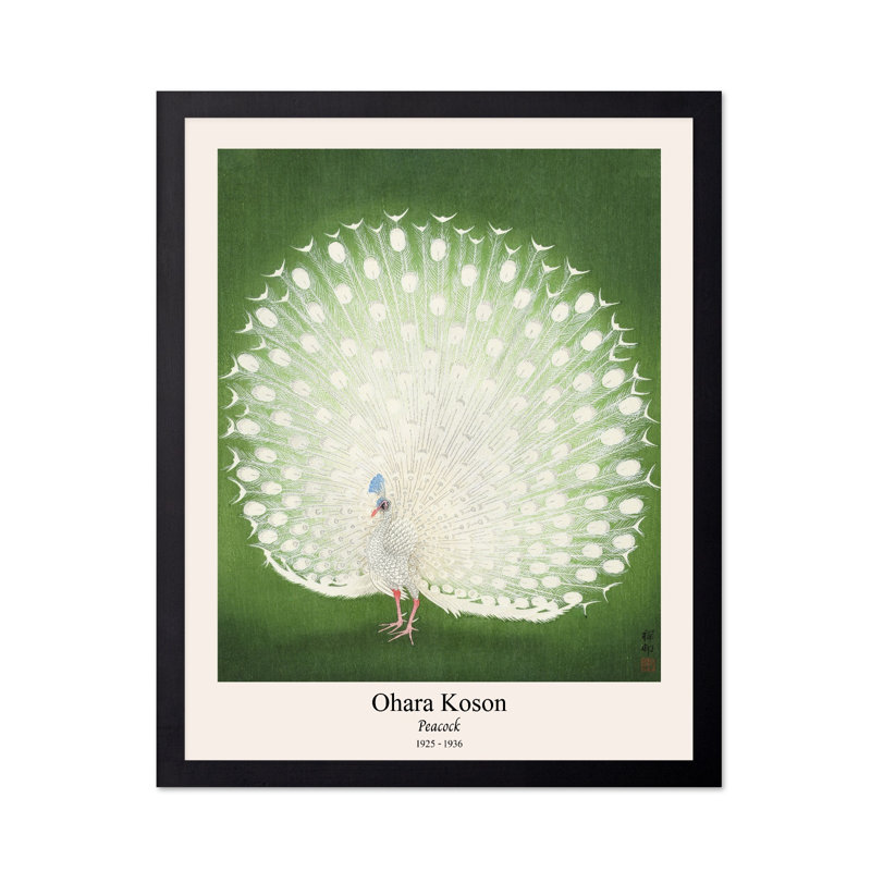 Ohara Koson - Paon No2, Sans cadre, Affiche, H 18 po x l 24 po