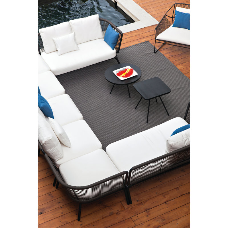 Attol Outdoor Square Coffee Table, Anthracite, 17.63" W x 17.63" L x 19.19" H