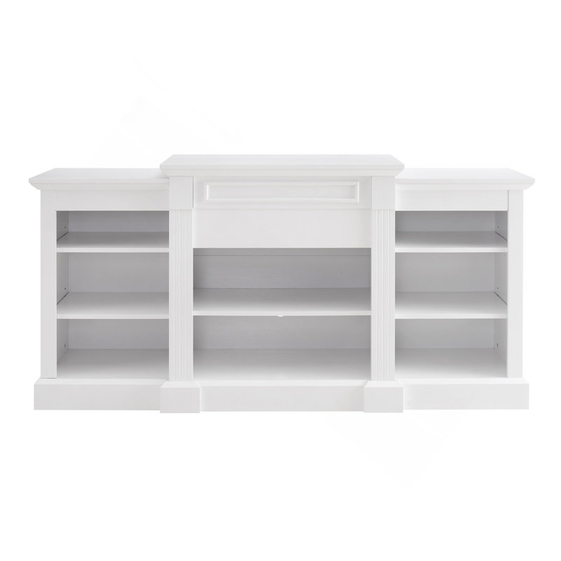 Console multimédia avec grand cabinet de rangement, meuble télé multimédia moderne, l 65,75 po x P 17 po x H 32,48 po