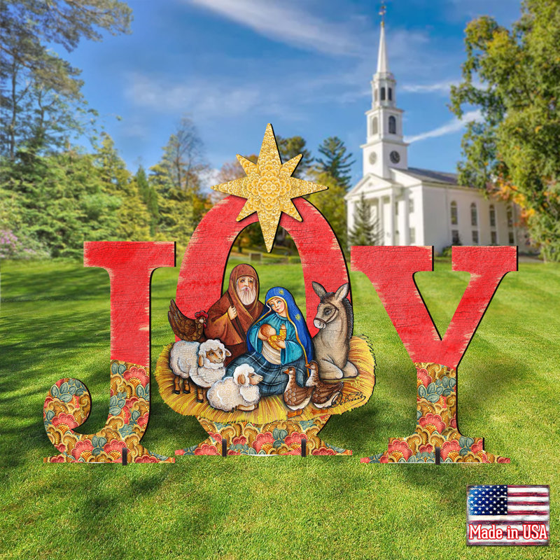 Joy Nativity Yard Lawn Art