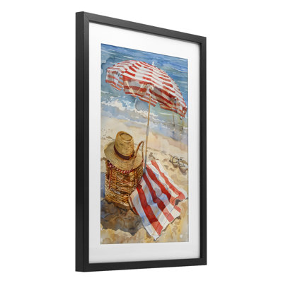 Classic Beach Vibe, impression sous verre encadrée, design par LSR Design Studio