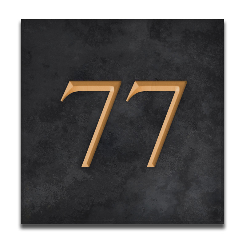 Velia 17.78cm H Stone House Number, 77, Gold