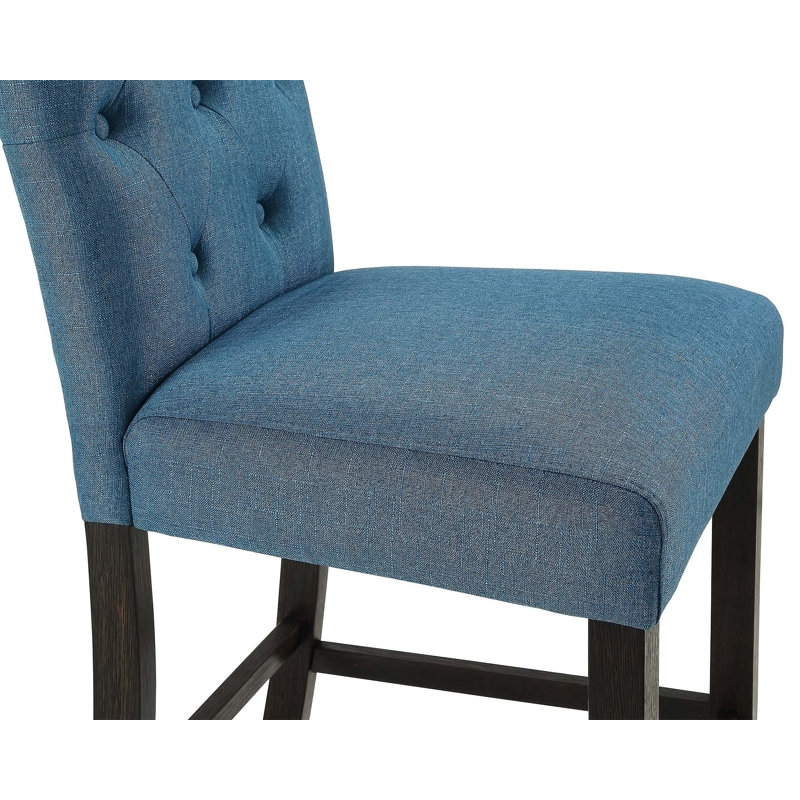Tabouret de comptoir Caprisha, Bleu, 40.25", Noir
