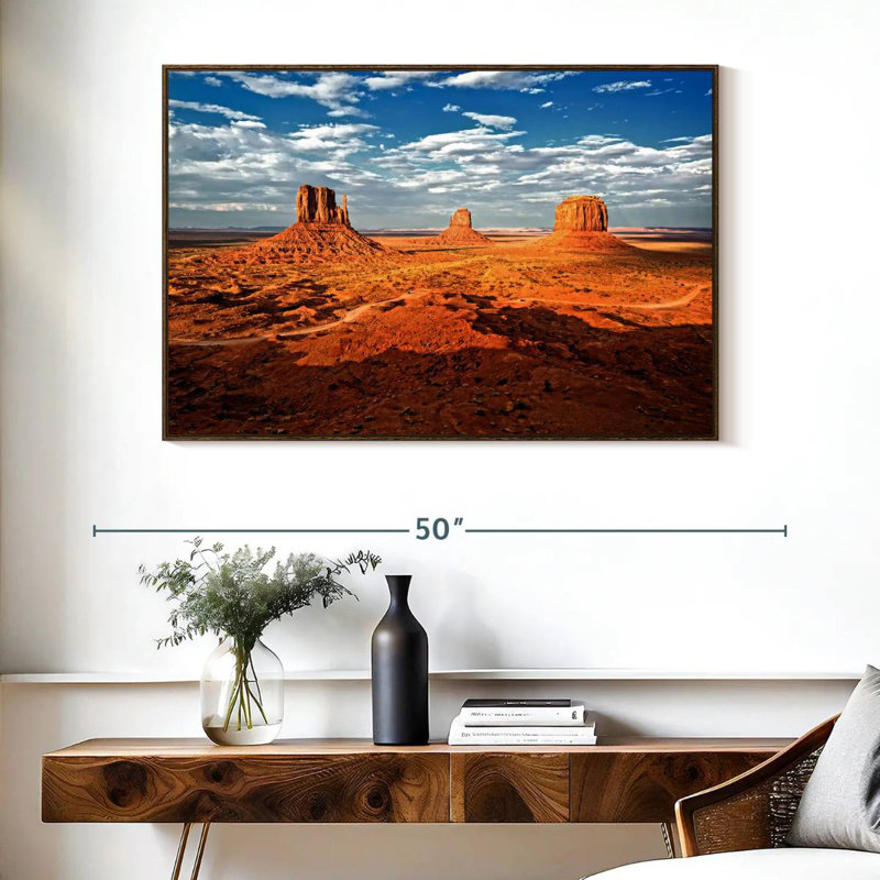 Monument Valley I, Floating Frame Walnut, 40" X 27"