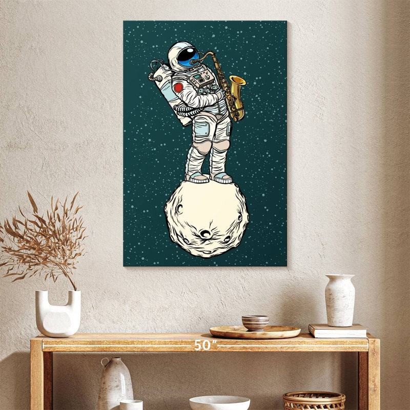 Astronaute saxophoniste, H 39 po x l 26 po