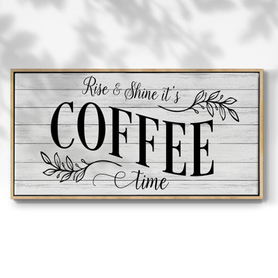 «Coffee Time» - Toile tendue avec châssis encadré - Prêt à être accroché